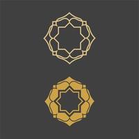 Geometric arabic ornamental symbols template vector