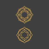 Geometric arabic ornamental symbols template vector