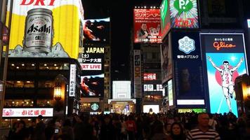 Zeitraffer-Namba-Marktstraße in der Stadt Osaka, Japan video