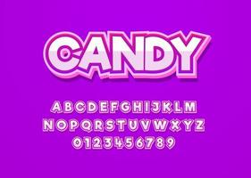 Candy  fun style vector font with uppercase alphabet and digit number