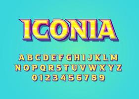 Colorful fun style vector font  uppercase alphabet and digit number