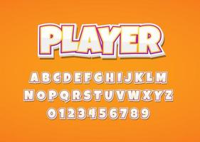 Kids cartoon style vector font uppercase alphabet and digit number