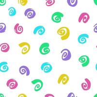 Ink curls. Seamless pattern. Hand drawn spirals, snails vector