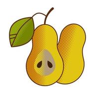Efecto de semitono de pera. Fruta. comida sana. icono vector