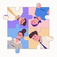 A team of office workers. Teamwork. Business concept. Flat design. vector