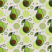 Seamless pattern with sprinkled avocado and simple geometric shapes vector