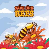 Save Our Bees Concept vector