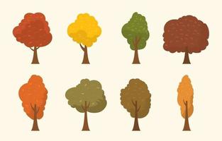 colección de árboles de otoño vector