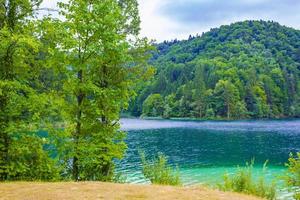 Plitvice Lakes National Park landscape turquoise water in Croatia. photo