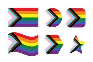 bandera del orgullo del progreso nueva bandera del orgullo lgbtq vector