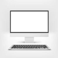 Modern computer with blank screen. Vector mockup