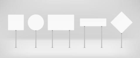 Different white blank billboards vector mockup clipart