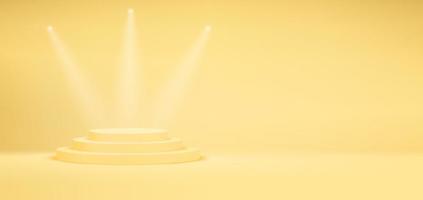 Bright yellow scene with circle podium vector