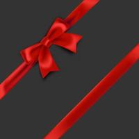 Red ribbon and bow on black box vector