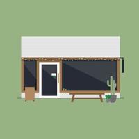 Modern coffee shop or cafe front view. vector