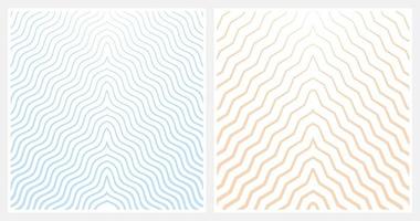 Conjunto de banners de patrón de líneas fluidas curvas minimalistas sutiles vector gratuito