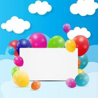 Color Glossy Balloons Background Vector Illustration