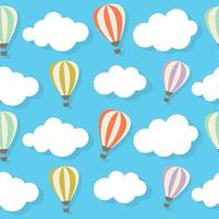 Retro Seamless Pattern with Air Balloons Vector Illustration