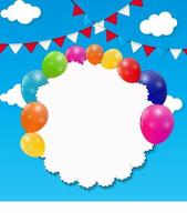 Color Glossy Balloons Background Vector Illustration