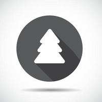 icono plano de árbol de Navidad con sombra. ilustración vectorial. vector