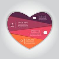 plantillas de corazón de infografía para la ilustración de vector de negocio.