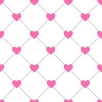 Valentines Day Seamless Hearts Pattern Vector Illustration