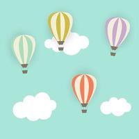 Retro Pattern with Air Balloons Vector Illustration