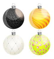 New Year and Christmas Balls Set Vector Illustration