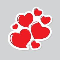 Heart Form Sticker Vector Illustration