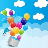 Color Glossy Balloons Background Vector Illustration