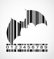 Barcode Bat  Image Vector Illustration
