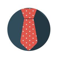 Flat Design Concept Tie Vector Illustration With Long Shadow.