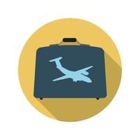 Flat Design Concept Suitcase Vector Illustration With Long Shadow.