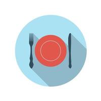 Flat Design Concept Flatware Vector Illustration With Long Shadow.