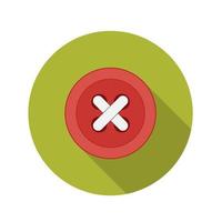 Flat Design Concept Button Icon Vector Illustration With Long Shadow.