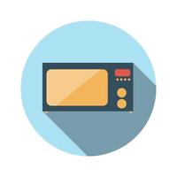 Flat Design Concept Microwave Vector Illustration With Long Shadow.