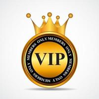 vector vip miembros solo signo de oro, plantilla de etiqueta