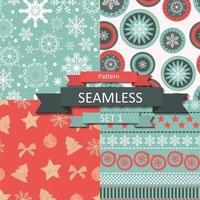 Abstract Beauty Christmas and New Year Seamlss Pattern Set vector