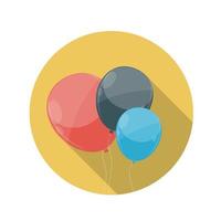 Flat Design Concept Balloons Icon With Long Shadow. vector