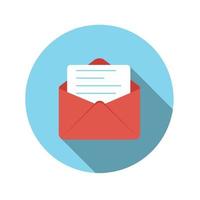 Flat Design Concept Email Send Icon With Long Shadow. vector