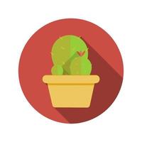 Cactus Flat Design Concept Icon Vector Illustration With Long Shadow.