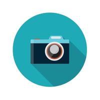 Flat Design Concept Camera Vector Illustration With Long Shadow.