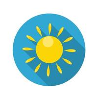 Flat Design Concept Sun Icon Vector Illustration With Long Shadow.