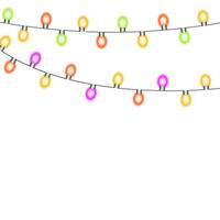 Christmas and New Year  Background with Luminous Garland