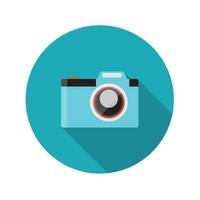 Flat Design Concept Camera Vector Illustration With Long Shadow.