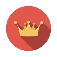 Flat Design Concept Vector Crown Illustration With Long Shadow.