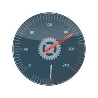Flat Design Concept Speedometer Vector Illustration With Long Shadow.
