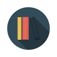 Flat Design Concept Books Vector Illustration With Long Shadow.