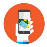 Mobile Payment Flat Concept Vector Illustration