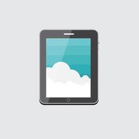 Flat Computer Tablet Concept Vector Illustration